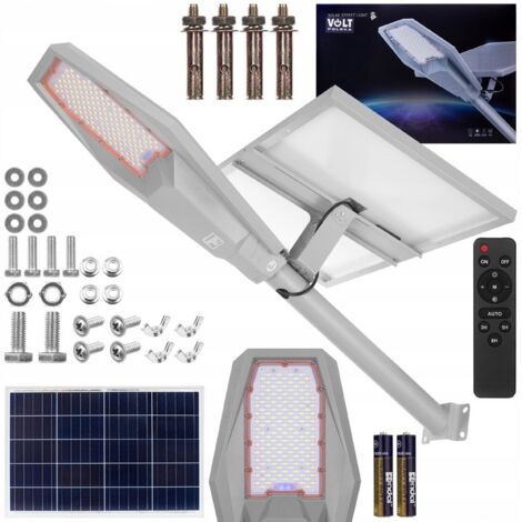 Lanterne solaire de jardin sur poteau, puissante (1500 W), grand panneau et batterie de 60 Ah (1/5)