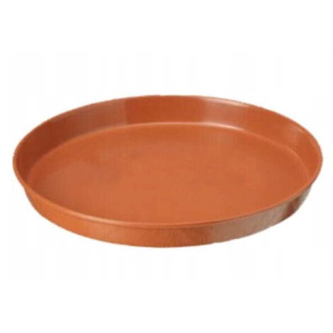 Soucoupe ronde en plastique imitation bois pour pot de fleurs, 35 cm, taille 7, couleur terre cuite, rouge