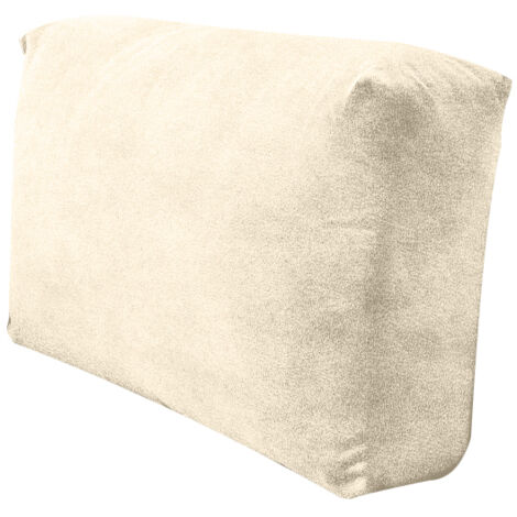 Housse de coussin de dossier de canapé d'angle en velours – Couleur crème – Tissu doux et épais – Résistante aux salissures et aux poils d'animaux (1/5)
