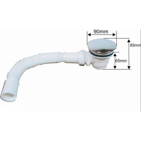 Siphon de douche autonettoyant blanc – Évacuation rapide – Pour receveurs avec trous 55-60 mm – Plastique extensible jusqu'à 85 cm