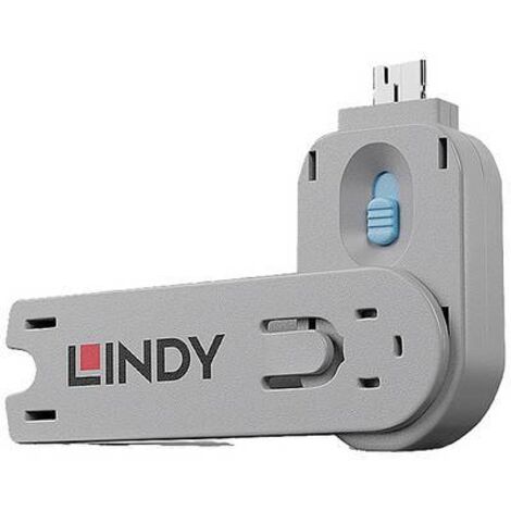 Verrou de port USB Type A Lindy avec clé, bleu, 40622 (1/2)