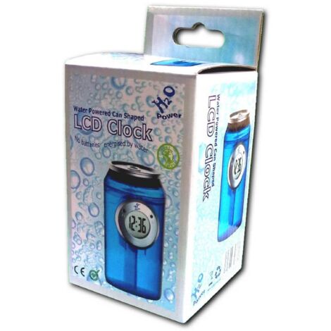 Horloge à eau LCD H2O Power, en forme de canette, écologique (1/2)