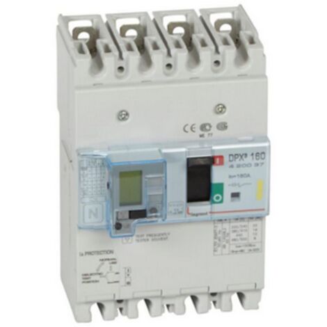 Disjoncteur magnétothermique différentiel DPX³160 pouvoir de coupure 16kA 400V 4 Pôles 160A LEGRAND 420037