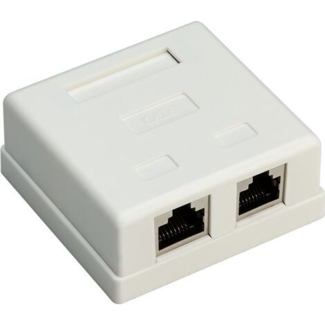 Connecteur de communication de données en surface 2xRJ45 STP cat.6 77635 (1/2)