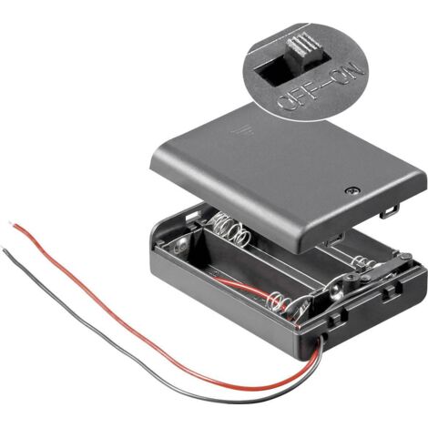 Panier pour 3 piles AA avec câble et interrupteur – Pile rechargeable – 1.2V – 12445 – Goobay (1/2)