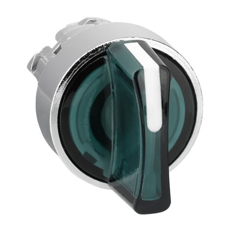 Tête de commutateur de commande à 3 positions 22 mm, lumineuse verte, IP69K ZB4BK1733 (1/4)
