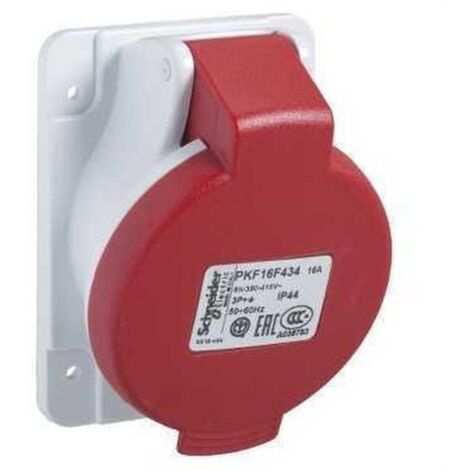 Prise de panneau 5P 16A 400V rouge IP44 PKF16F435