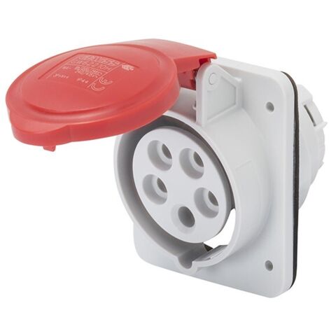 Prise fixe 4P 32A 400V rouge IP44 10 6H IEC 309 HP GW62220H
