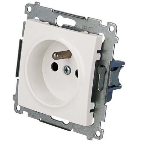 Prise simple Simon 54 avec ou sans 16 A IP20, obturateur de rail, connecteurs rapides blancs, DGZ1CZ.01/11 (1/2)