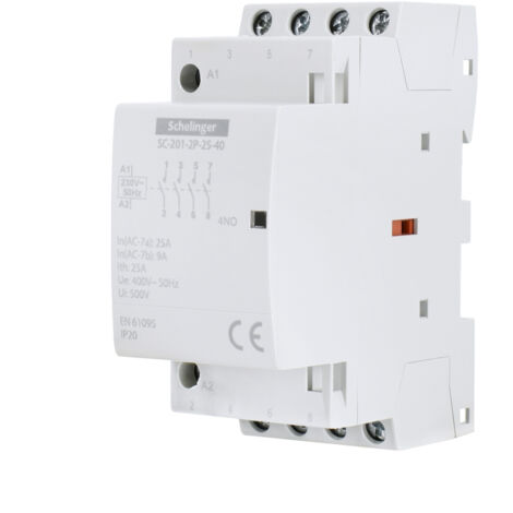 Contacteur modulaire SC201 2P 25A TYPE 40 (4NO+0NC) schelinger A62-SC-201-2P-25-40 (1/5)