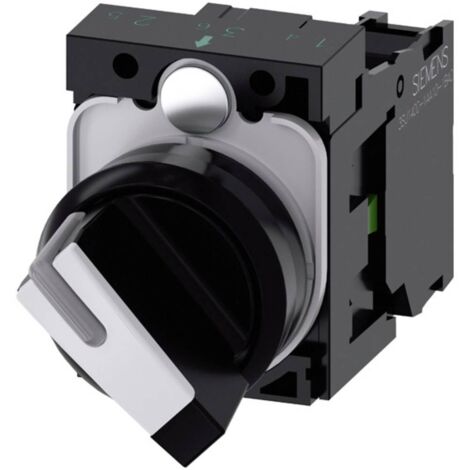 Interrupteur à 2 positions, boîtier plastique 22 mm, 1NO (non-retour), rétroéclairage noir/blanc, compatible Sirius ACT 3SU1100-2BF60-1BA0 (1/4)