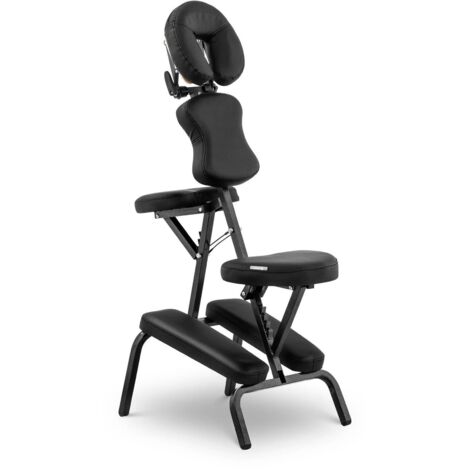 Chaise de massage pliante - physa - Cadre : acier - Revêtement : PVC - Noir (1/5)