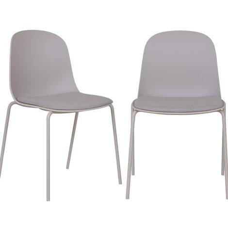 Chaise - EBUY24 - Madalen - Lot de 2 - Acier - Polyester - Style Scandinave (1/5)