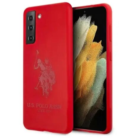 Coque en silicone rouge à motif polo américain pour Samsung Galaxy S21 Plus (1/5)