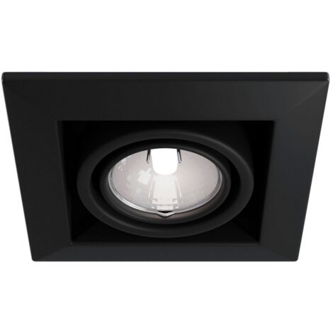 Spot encastrable au plafond plafonnier lampe de salon noir 12,6x12,6 cm (1/5)