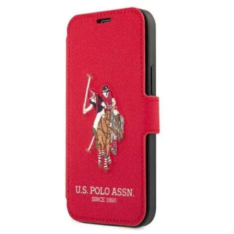 Étui à rabat iPhone 12 US Polo, broderie polo rouge (1/5)