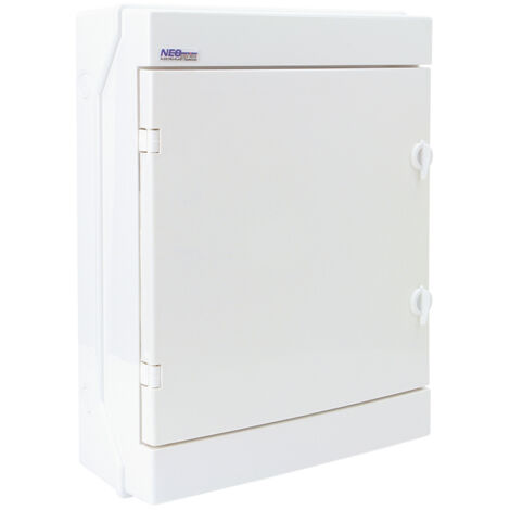 Coffret électrique en saillie porte blanche étanche 24 modules (2 x 12) IP65 NEO Elektroplast (1/3)