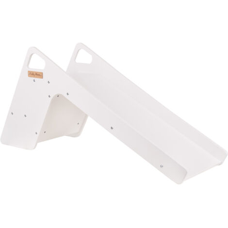 KiddyMoon Toboggan En Bois Pour Enfants 2 En 1 Chaise Bébé, Grand, Blanc (1/5)