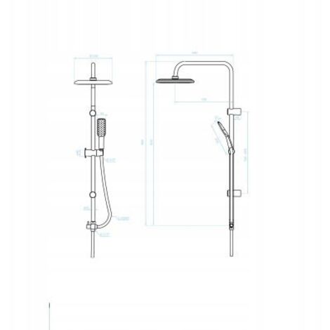 Colonne de douche Alanis blanche et or rose (1/2)