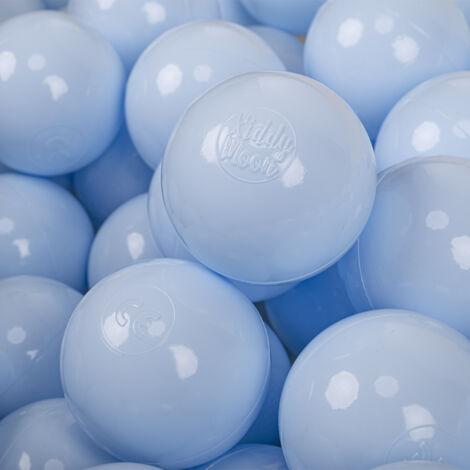 KiddyMoon 100 Balles/7Cm Balles Colorées Plastique Pour Piscine Enfant Bébé Fabriqué En EU, Bleu Pastel (1/4)