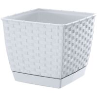 POT DE FLEURS CARRÉ RATOLLA - BLANC - PP-DRLK145B