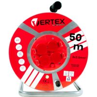 Rallonge électrique 50 m – 3 x 2,5 mm – 3000 W – IP44 – Pour chantiers et jardins – Câble noir avec protection thermique – Vertex