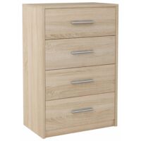Commode BODO 60cm 4S SONOMA, 4 tiroirs, étagère