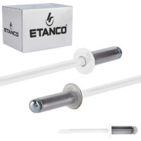 Rivets ouverts en aluminium 4,8 x 12 mm RAL 9010
