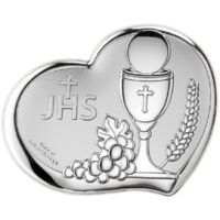 Image de la Sainte Communion, souvenir en argent de la première communion avec gravure Taille: 7,5x6,5 cm UGS : VL81371/1LBI