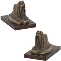 Shih Tzu, Shi tsu, Shi-Tzu, Szi-cu, Szitzu - statuette de chien, figurine sur socle blanc, trophée pour une exposition canine par Art-Dog