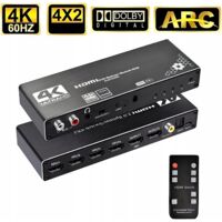COMMUTATEUR SPLITTER HDMI 2.0 4x2 COMMUTATEUR 4 ENTRÉES 2 SORTIES ARC CINCH OPTIQUE