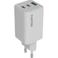 Chargeur mural CANYON CU65ACC GaN 65 W 2xPD 1xQC EU Blanc