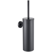 Brosse WC murale, acier, support sans perçage, gris