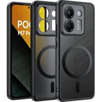 Coque Matte Mag Cover compatible MagSafe pour Xiaomi POCO M7 Pro 5G, noire