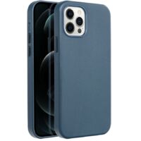 Étui MagSafe en cuir bleu pour iPhone 12 Pro
