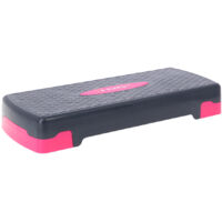 Step Aérobic HMS AS002 - Planche De Fitness, 3 Niveaux De Hauteur (10/15/20 Cm), Rose/gris, Supporte Jusqu'à 150 Kg