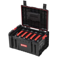 Qbrick – Caisse à outils modulable 460x345x270mm – Couvercle étanche – 5 organisateurs QS TWO pour accessoires – Connecteurs polyamide