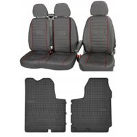 Ensemble de housses de siège sur mesure + tapis pour Renault Trafic II 2001-2014 – Tissus d'ameublement haut de gamme – Installation facile