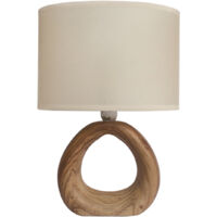 Lampe de chevet GOLF E14 en céramique et acier inoxydable – Hauteur 280 mm – Puissance 25 W – Couleur marron/beige – Indice de protection IP20 – Ideus
