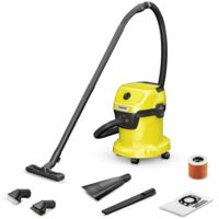 Aspirateur à main Karcher WD 3 V-15/4/20 – 1000W – Capacité 15L – Filtre amovible – Tuyau télescopique 4m pour nettoyage humide et sec