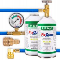 Kit de recharge de réfrigérant R1234yf pour climatisation automobile – 2 bouteilles de 170g – Tuyau avec manomètre inclus