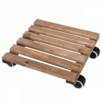Roule pot intérieur carré - 29 x 29 x 8,3 cm - Marron - Livraison gratuite