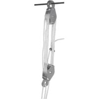 Palan à 4 poulies – Capacité de levage 450 kg – Corde de 19 mètres – Réduction de force de tension 70% – Construction durable – Berger & Schröter