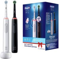Brosse à dents électrique ORAL-B PRO 3 3900, noir et blanc, coffret de 2