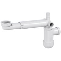 Siphon de lavabo télescopique gain de place – Flacon semi-siphon Ø32 – Raccordement pour lave-linge/lave-vaisselle – Fixation murale
