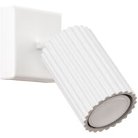 Applique murale blanche moderne, spot cannelé orientable pour chambre ou lecture, 1 ampoule GU10 10W KARBON, Sollux Lighting