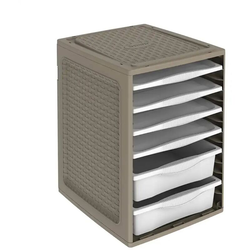 Cassettiera Plastica Riordino 34x41x53cm - 4 Ripiani E 2 Cassetti, Sovrapponibile, Per Armadi E Ripostigli - Foto 7