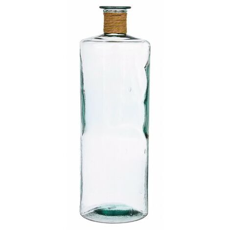 Bottiglia In Vetro Riciclato Con Motivo A Punti - Stile Mediterraneo Per Decorazione | Colore Ambra - Foto 5