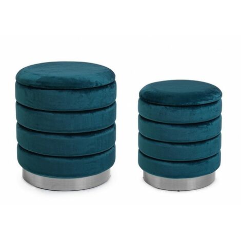 Set 2 Pouf Contenitore COSTWAY - 41L E 25L Con Vassoio Reversibile | Portata 150kg - Foto 1