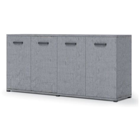 Mobile multiuso da soggiorno grigio cemento in legno nobilitato 180x80x45 cm (1/3)